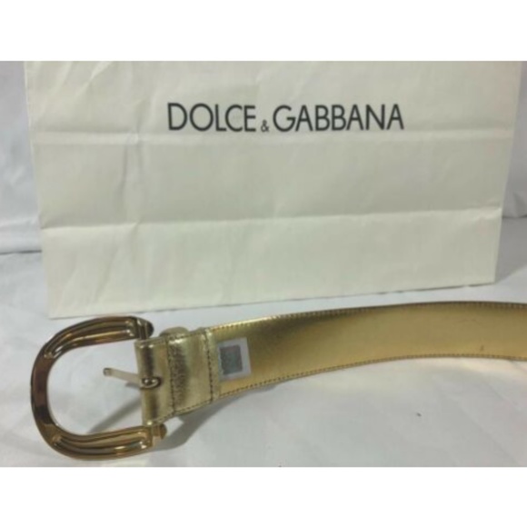 Dolce Gabbana Womens Belt Wide Golden Buckle 36\